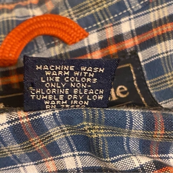 Abercrombie & Fitch Blue Red Plaid  Short Sleeve Button Down Shirt M Cotton - Picture 9 of 11